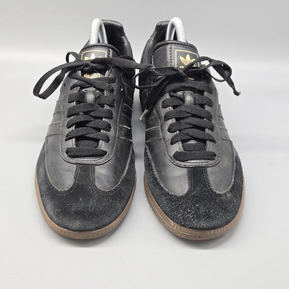 Adidas Originals Samba Mens Size 7 Black Gum 2008 Leather Sneakers Unique Stitch - Picture 3 of 11